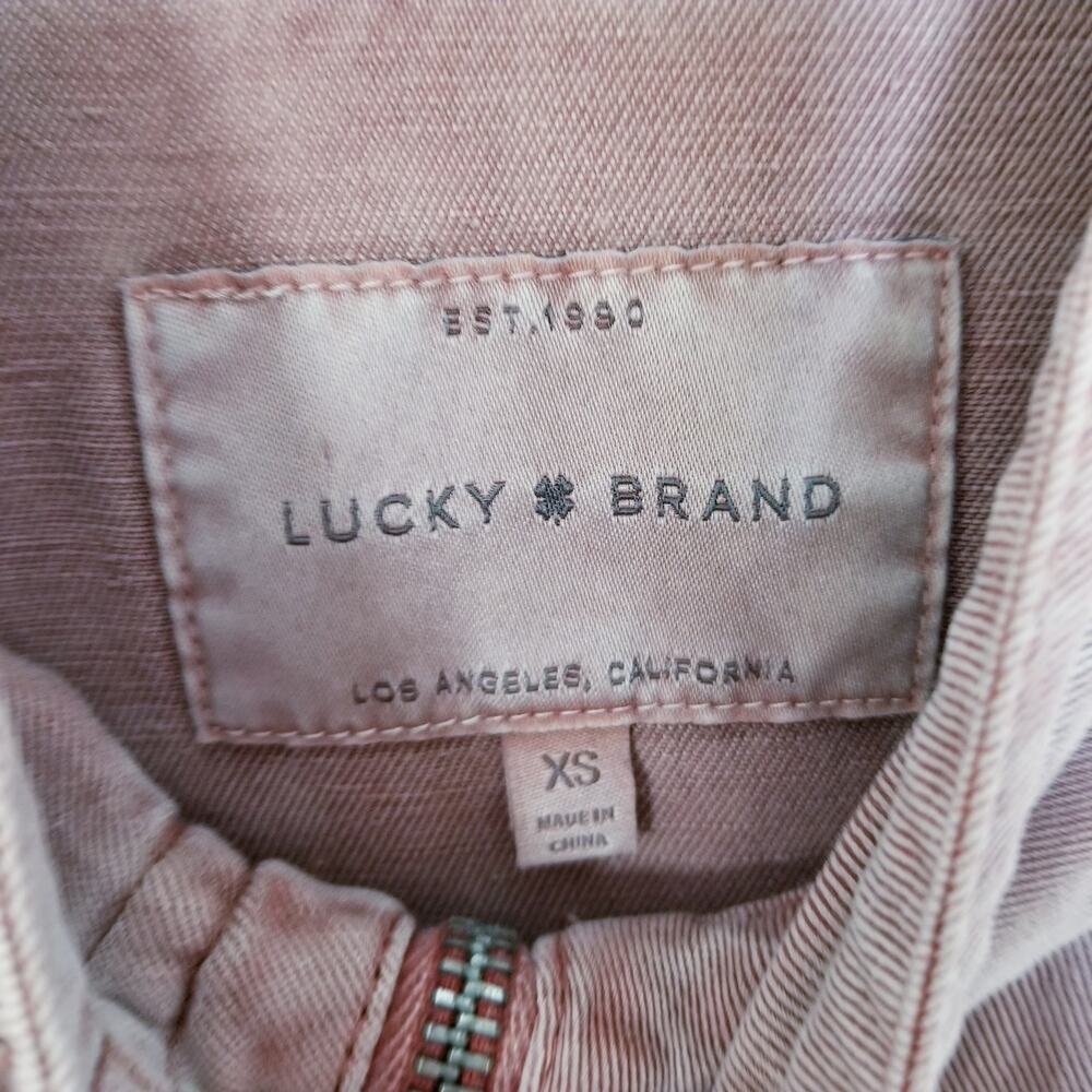 LUCKY BRAND Utility Anorak Jacket Linen Lyocell Blend in Blush - Size XS - Picture 7 of 8